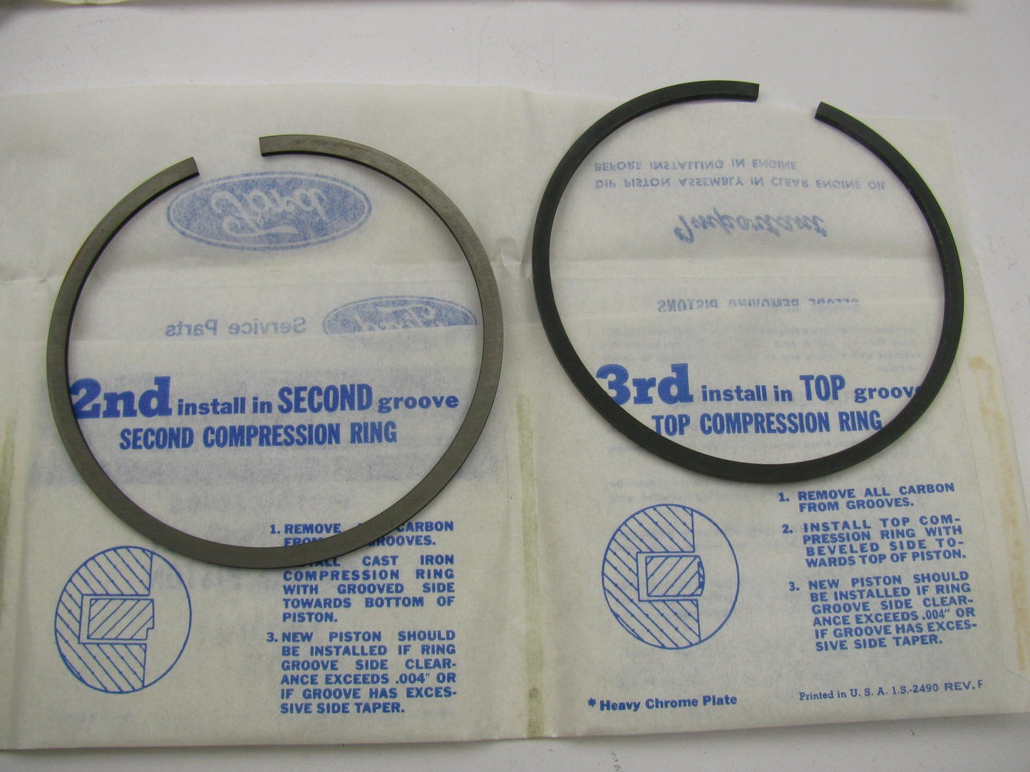 Ford D9HZ-6148-T Partial Piston Ring Set - Std 1980-1988 Ford Truck 370 6.1L 4V
