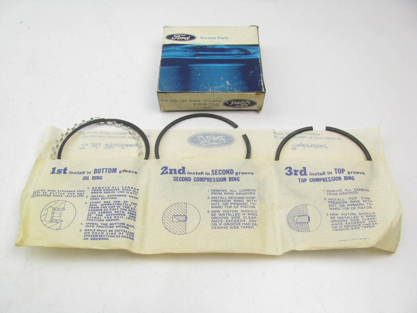 NEW - OEM Ford D9ZZ-6148-B Single Piston Ring Set .020'' 1979-1989 2.3L-L4