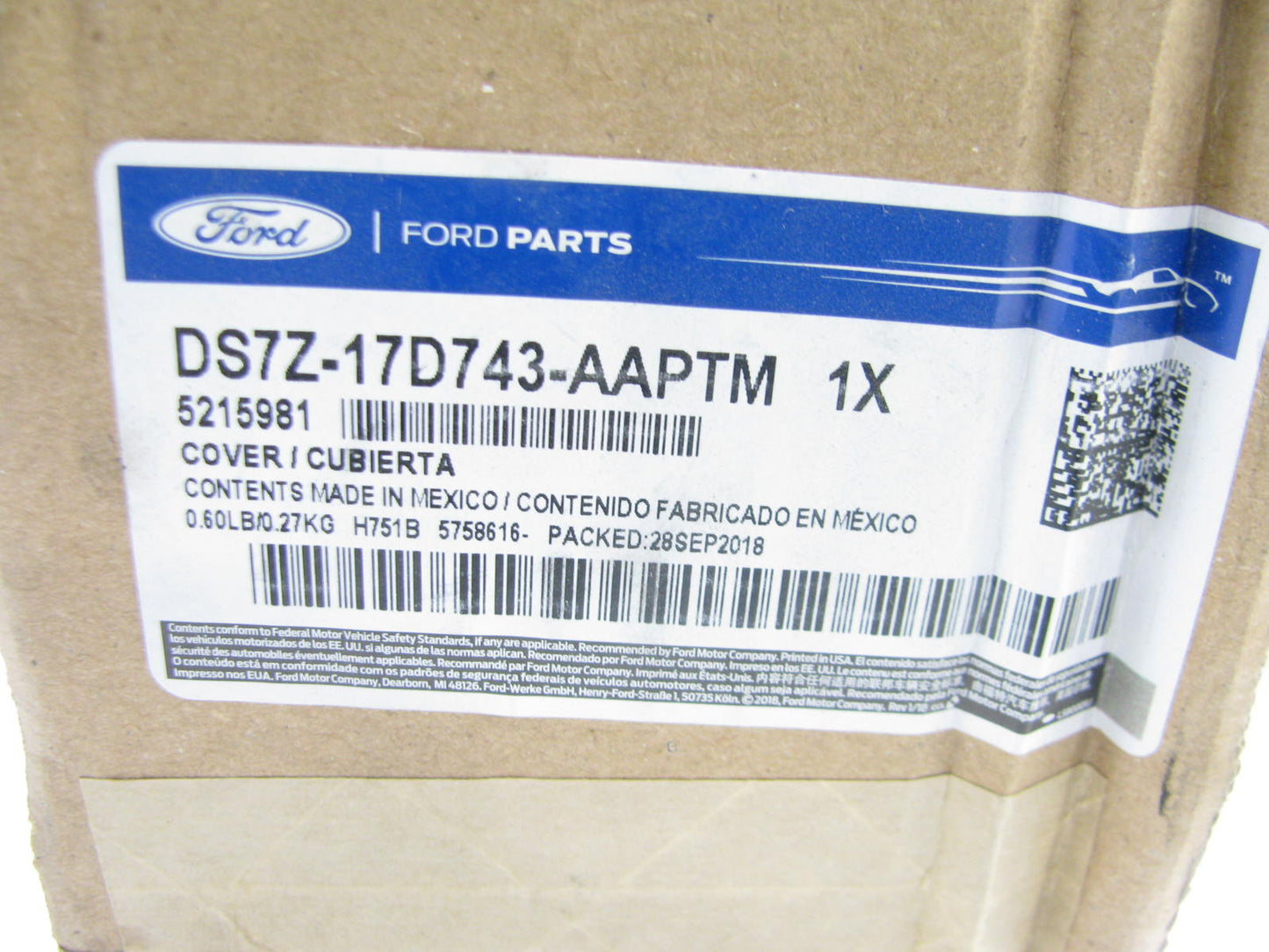 Genuine OEM 2013-2020 Ford Fusion Left Drivers Mirror Cover DS7Z-17D743-AAPTM