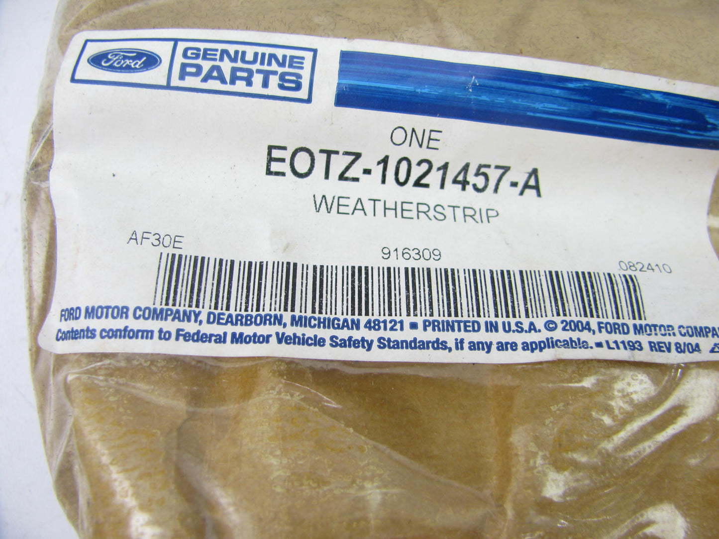 NEW OEM Ford E0TZ-1021457-A FRONT LEFT Door Window Sweep Weatherstrip Seal