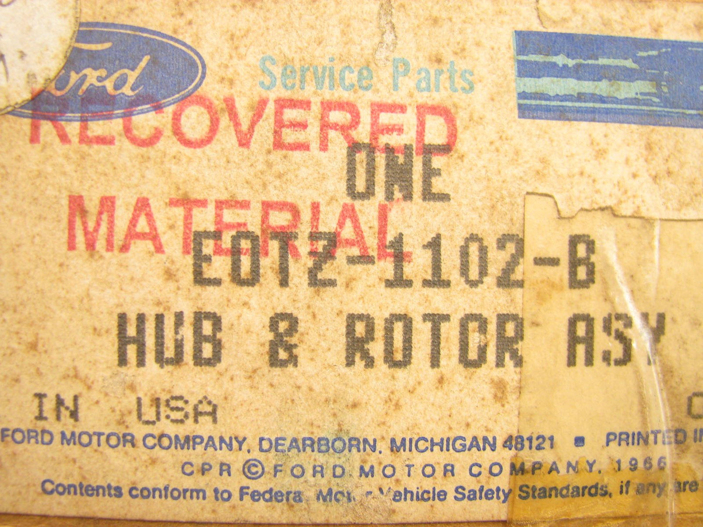 (1) OEM NEW GENUINE Ford E0TZ-1102-B FRONT Disc Brake Rotor - 1980-1985 F250 2WD