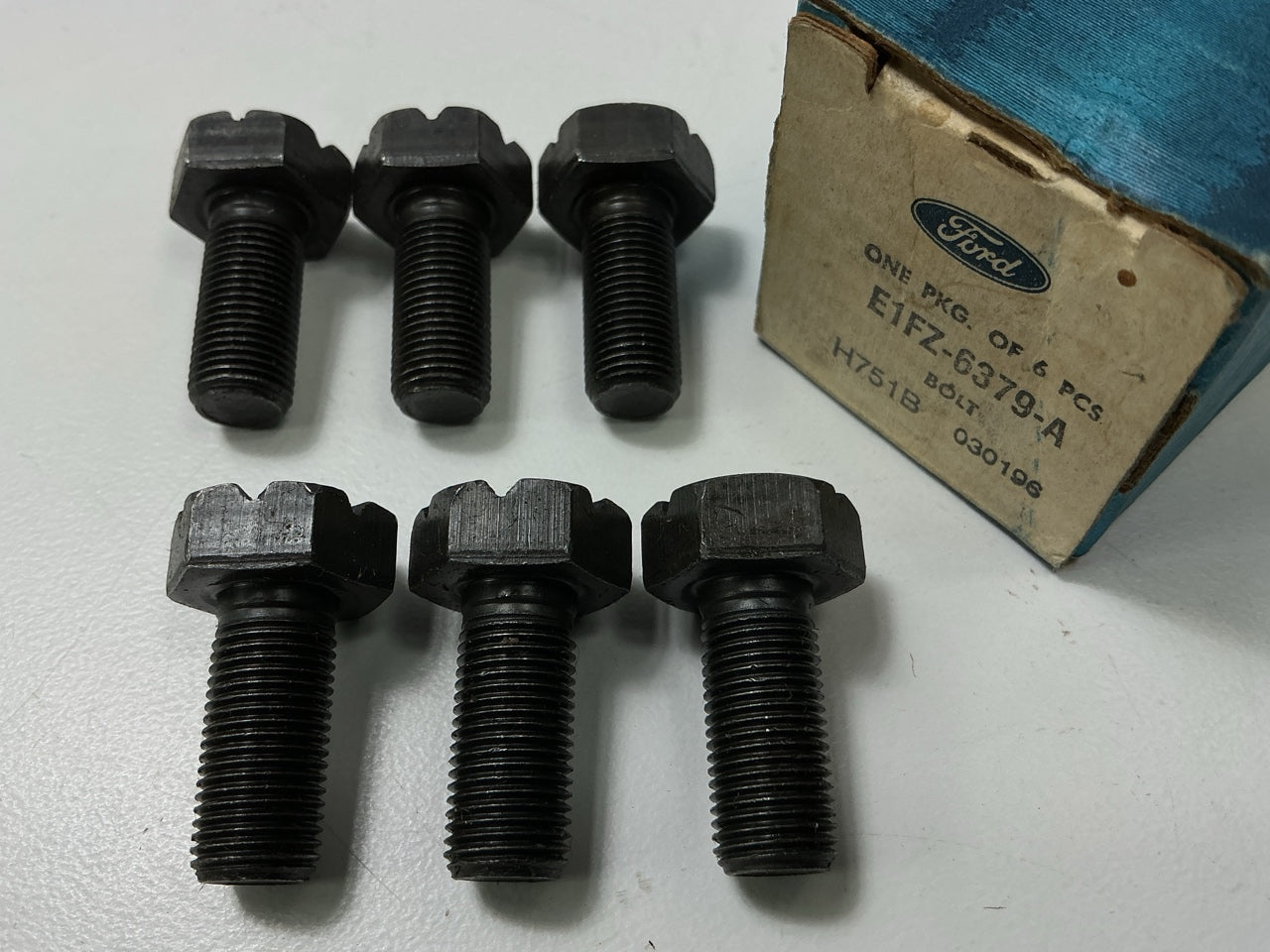 (6) NEW - OEM Ford E1FZ-6379-A Clutch Flywheel Bolt