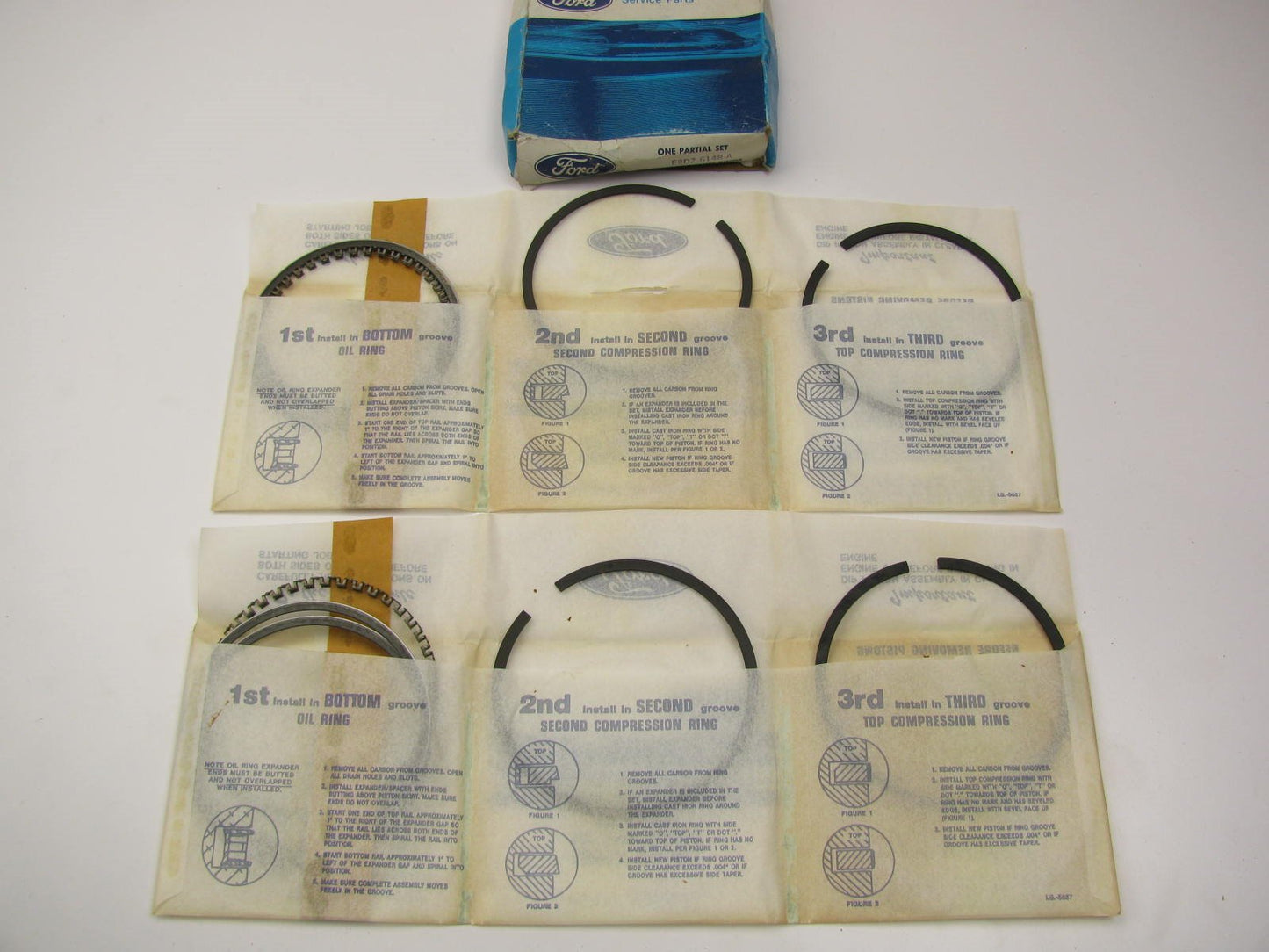 NEW - OEM Ford E2DZ-6148-A Partial Piston Ring Set - Standard 1982-1987 3.8L