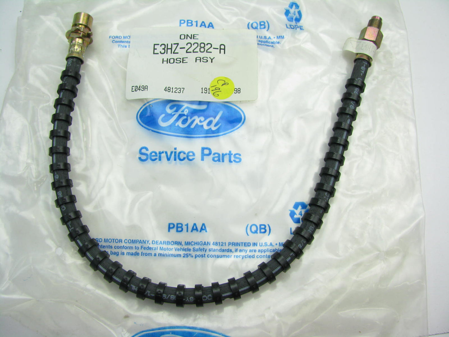 NEW - OEM Ford E3HZ-2282-A Brake Hydraulic Hose - Rear