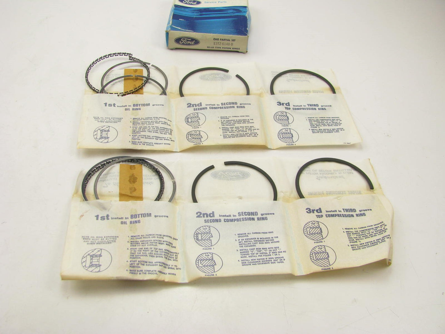 NEW - OEM Ford E3TZ-6148-B Partial Piston Ring Set - .020'' O/S 1983-1988 2.0L