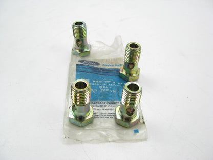 (4) NEW OEM 1984-1985 Ford 2.0L DIESEL Escort Oil Supply Tube Connector Bolts