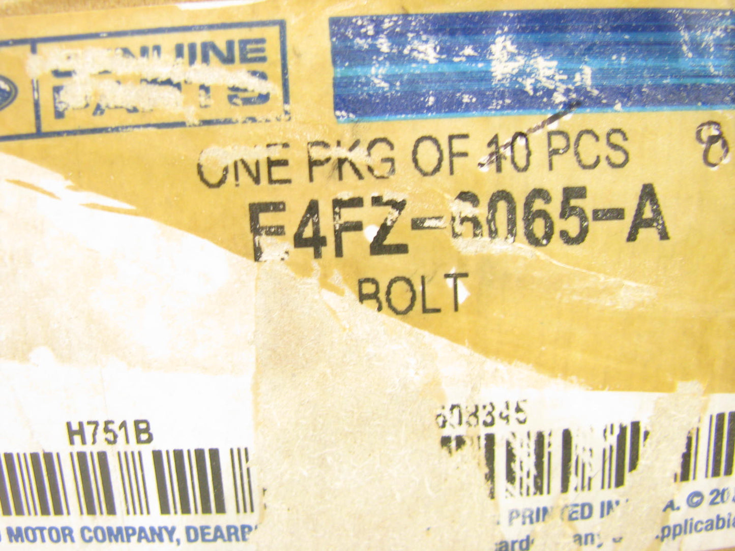 (10) NEW - OEM Ford E4FZ-6065-A Engine Cylinder Head Bolts