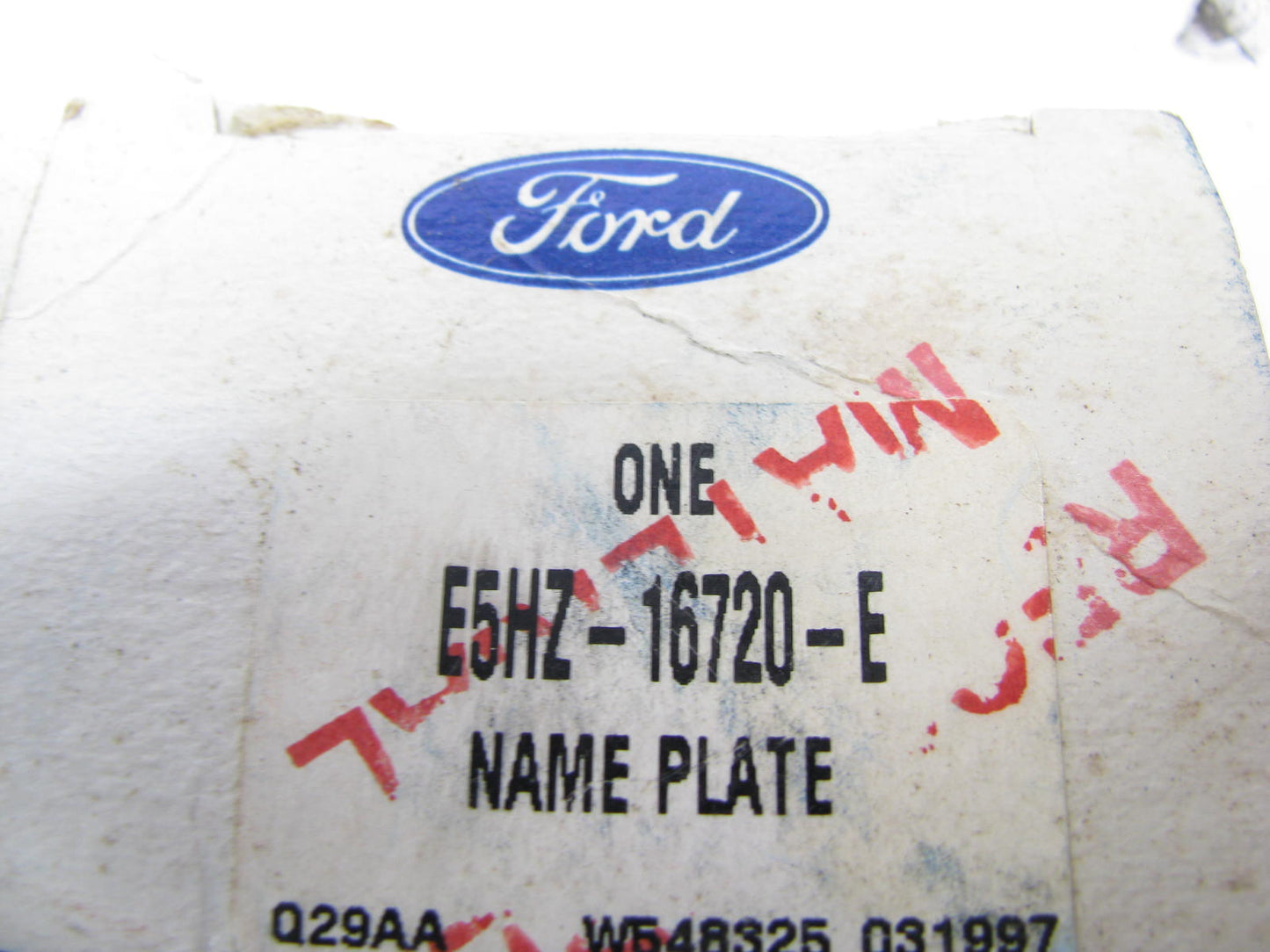 DAMAGED - OEM Ford E5HZ-16720-E-D RH ''FORD F-600'' Name Plate 1980-1990 F-600