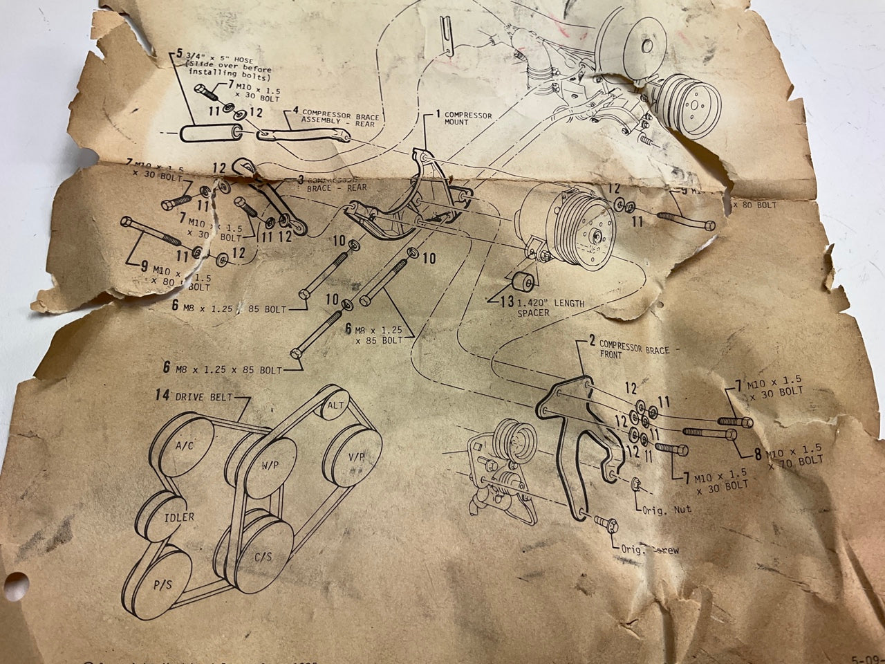 NEW Ford E5TZ-19B969-B Dealer Installed A/C Engine Kit 1985 Ranger 2.3L Diesel