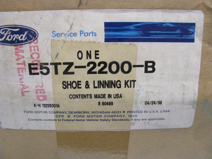 NEW GENUINE OEM Ford E5TZ-2200-B Rear Drum Brake Shoes   12 X 2-1/2'' Brakes