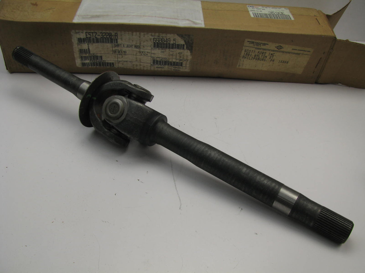 NEW - OEM Ford E5TZ-3220-A Front Left Axle Shaft 1985-1991 F-350 4WD DANA 60