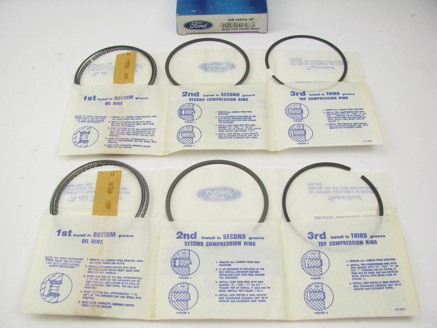 DOES 2 PISTONS - 1983-1994 Ford 2.3L  0.040'' Over OEM Piston Rings E5ZZ-6148-D