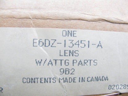 NEW - OEM Ford E6DZ-13451-A Rear Left Tail Light Lamp Lens Only 1986-1988 Taurus