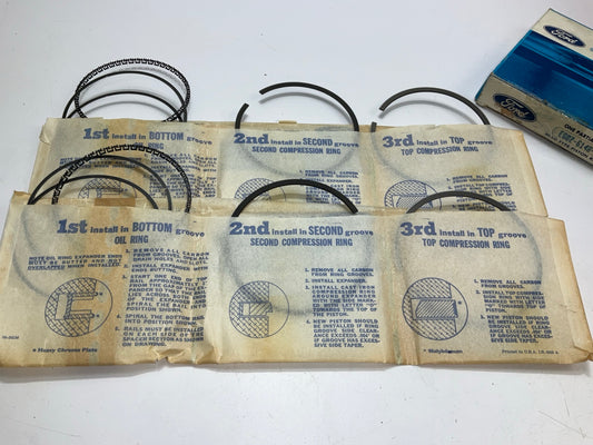 DOES (2) PISTONS - OEM Ford E6DZ-6148-A Piston Rings - Standard - 3.0L VULCAN V6