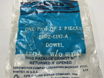 (2) NEW OEM Ford E6DZ-6397-A Block To Flywheel Housing Dowel, 1986-2010 3.0L-V6