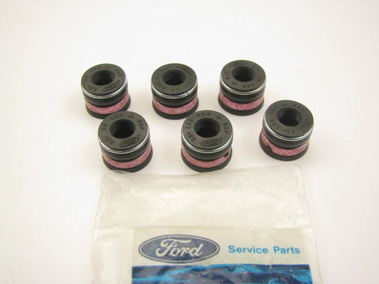 (6) NEW - OEM Ford E6DZ-6571-A Engine Exhaust Valve Stem Seals 1986-1999 3.0L