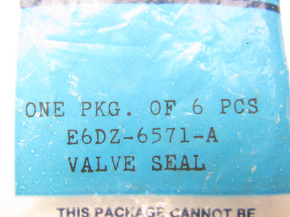 (6) NEW - OEM Ford E6DZ-6571-A Engine Exhaust Valve Stem Seals 1986-1999 3.0L