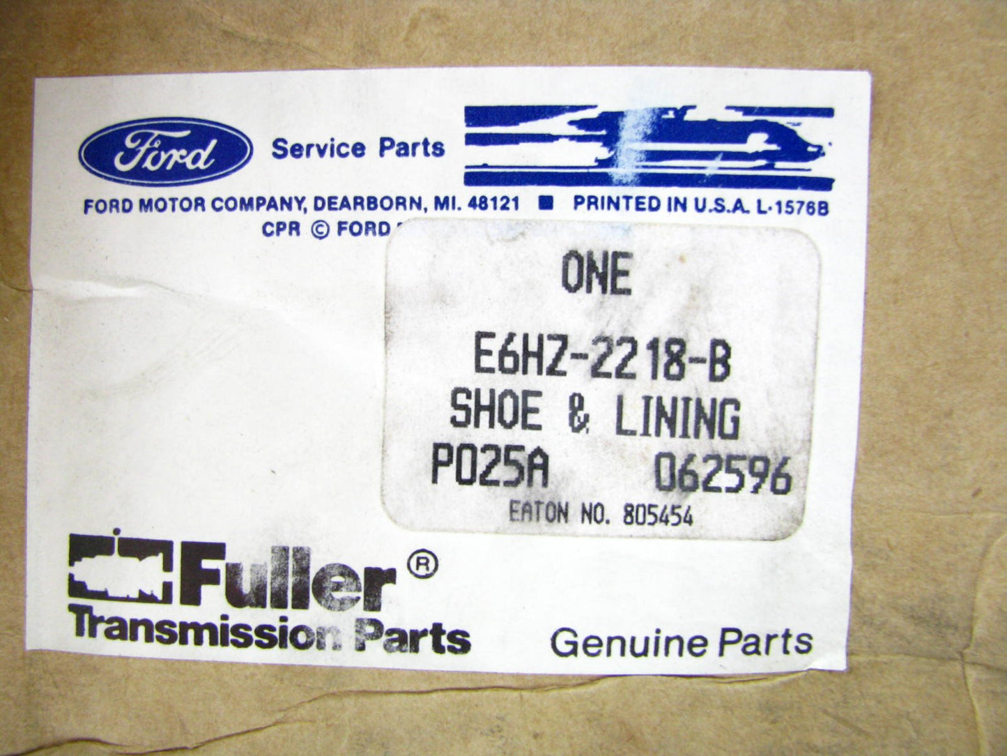 Ford E6HZ-2218-B Brake Shoe & Lining 16-1/2''x7 Eaton Cam Air - Manual Adjusters