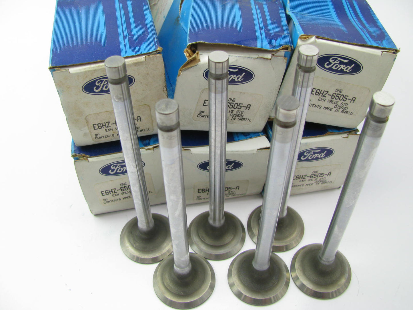 (6) NEW - OEM Ford E6HZ-6505-A Engine Exhaust Valve 1986 6.6L-L6 FTO Diesel