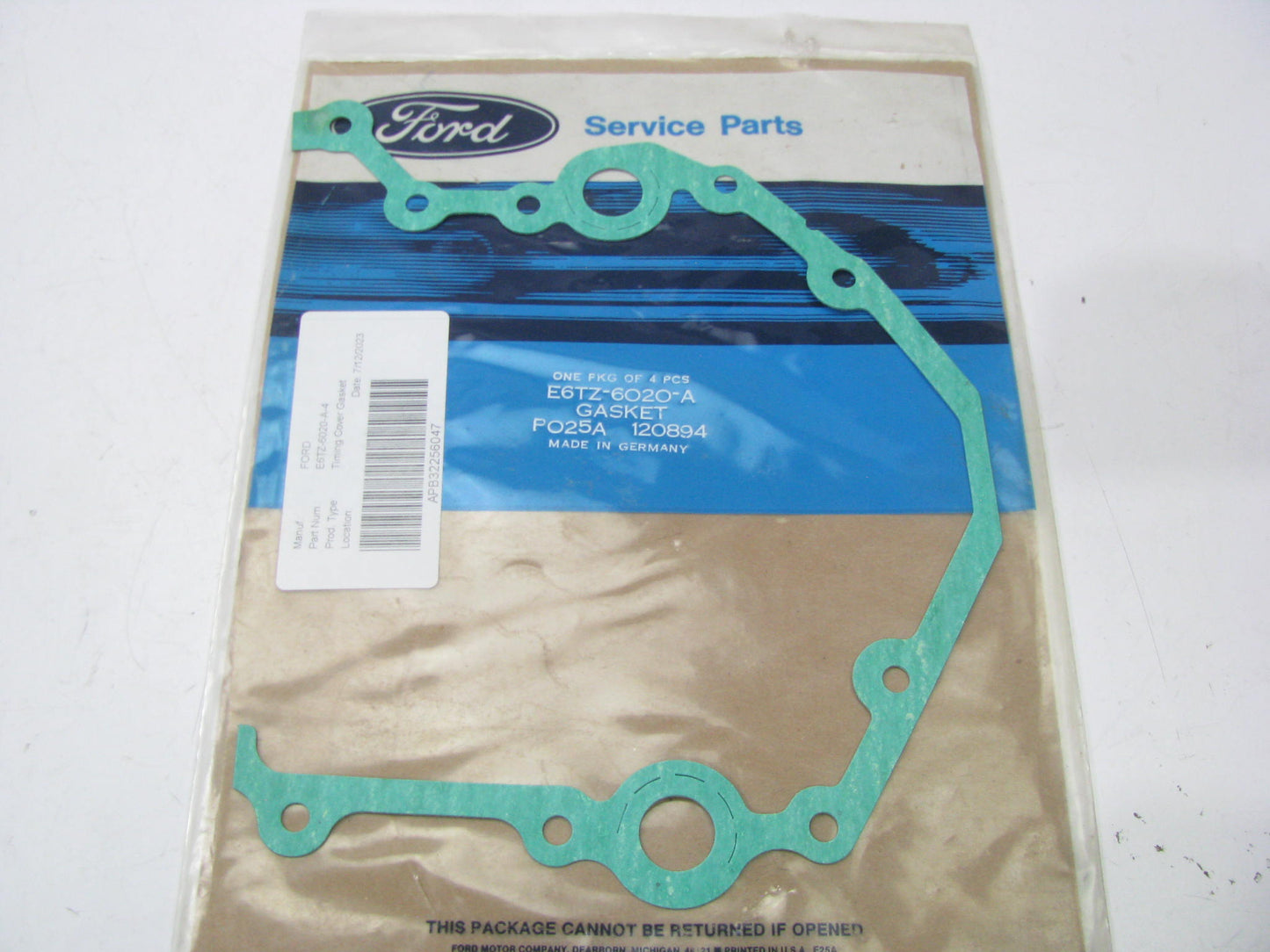 NEW GENUINE OEM Ford E6TZ-6020-A Timing Cover Gasket 1986-1992 Ford Ranger 2.9L