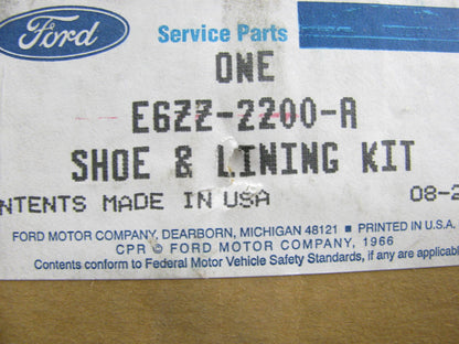 New Genuine Ford E6ZZ2200A Rear Drum Brake Shoes For 87-93 Mustang, 85-88 Cougar