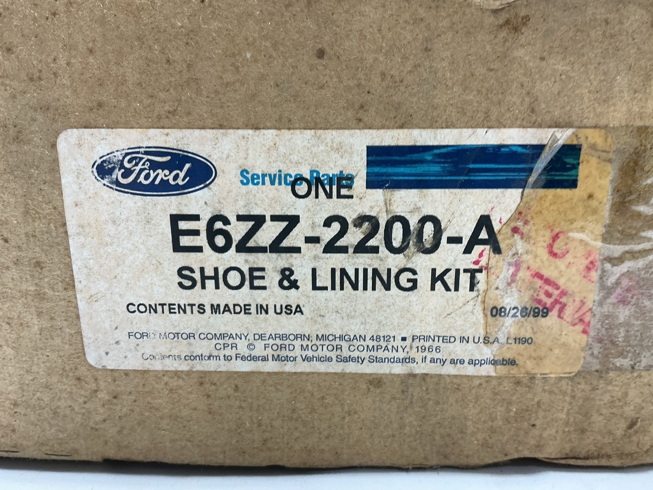 New Genuine Ford E6ZZ2200A Rear Drum Brake Shoes For 87-93 Mustang, 85-88 Cougar