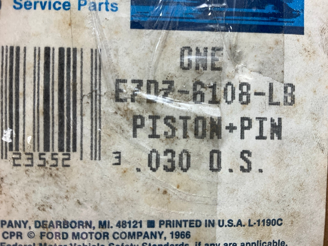 NEW - OEM Ford E7DZ-6108-LB Engine Piston .030'' 1986-1990 Taurus 2.5L-L4