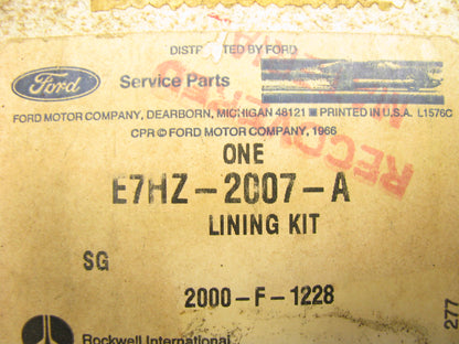 NEW - OEM Ford E7HZ-2007-A Rear Drum Shoe Lining Kit - 16-1/2'' X 7'' Rockwell Cam