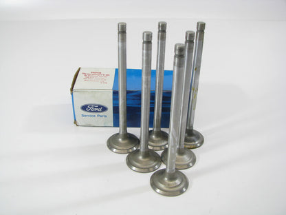 (6) NEW - OEM Ford E7HZ-6505-B Exhaust Valve 0.003'' O/S 1987-94 6.6L 7.8L-L6 FTO