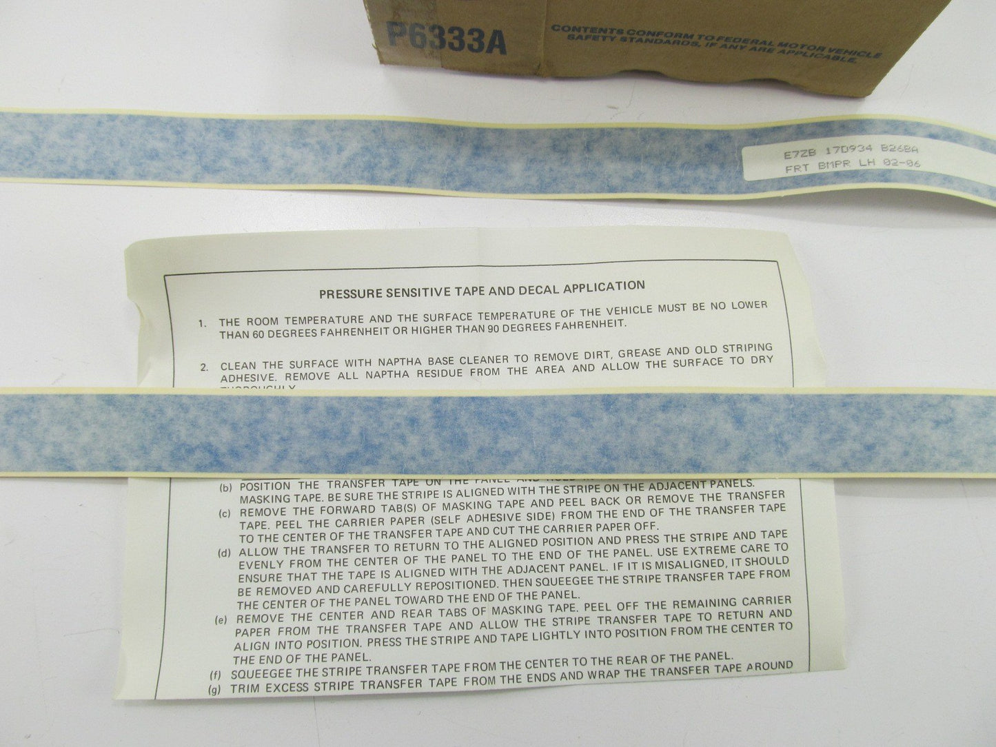NOS OEM Ford Front Bumper BLUE Stripe Kit E7ZZ-17D890-CB 1987-91 Ford Mustang GT