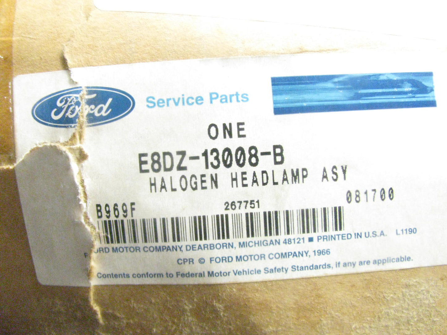 NOS OEM Genuine Ford E8DZ-13008-B LEFT Headlight Headlamp For 1986-88 Taurus