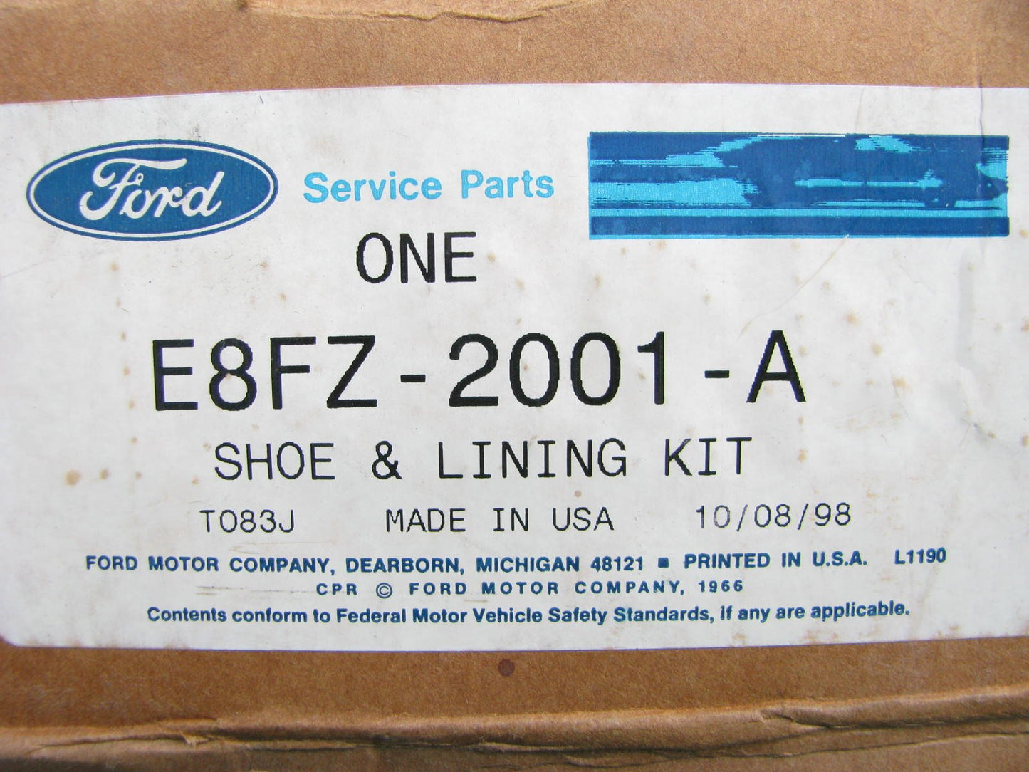 NEW GENUINE OEM Ford Front Disc Brake Pads # E8FZ-2001-A