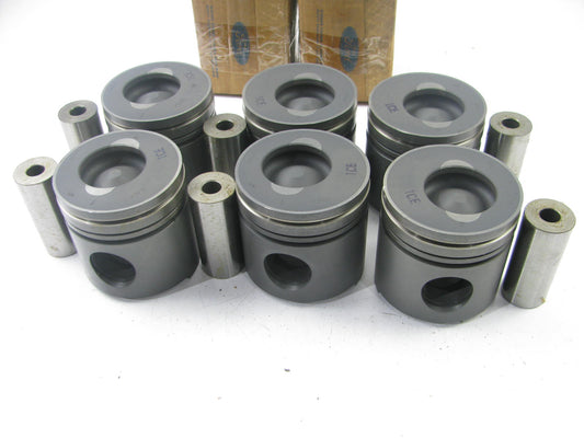 (6) NEW - OEM Ford E8HZ-6108-E Piston .040'' For 88-93 6.6L FTO Diesel 165HP CALI
