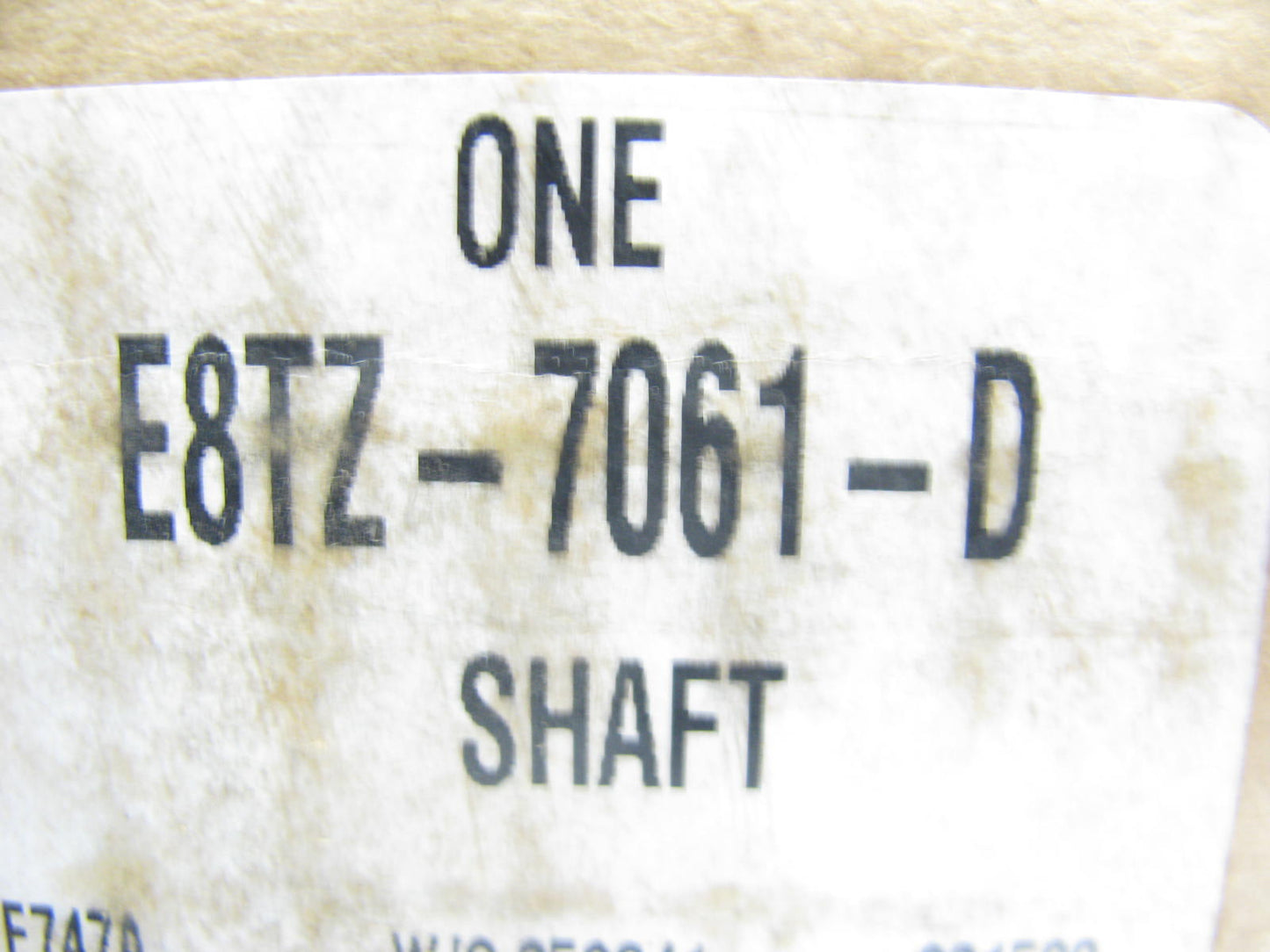 NEW - OEM Ford E8TZ-7061-D Manual Transmissions Main Shaft - 1987-1995 M5R2 4WD