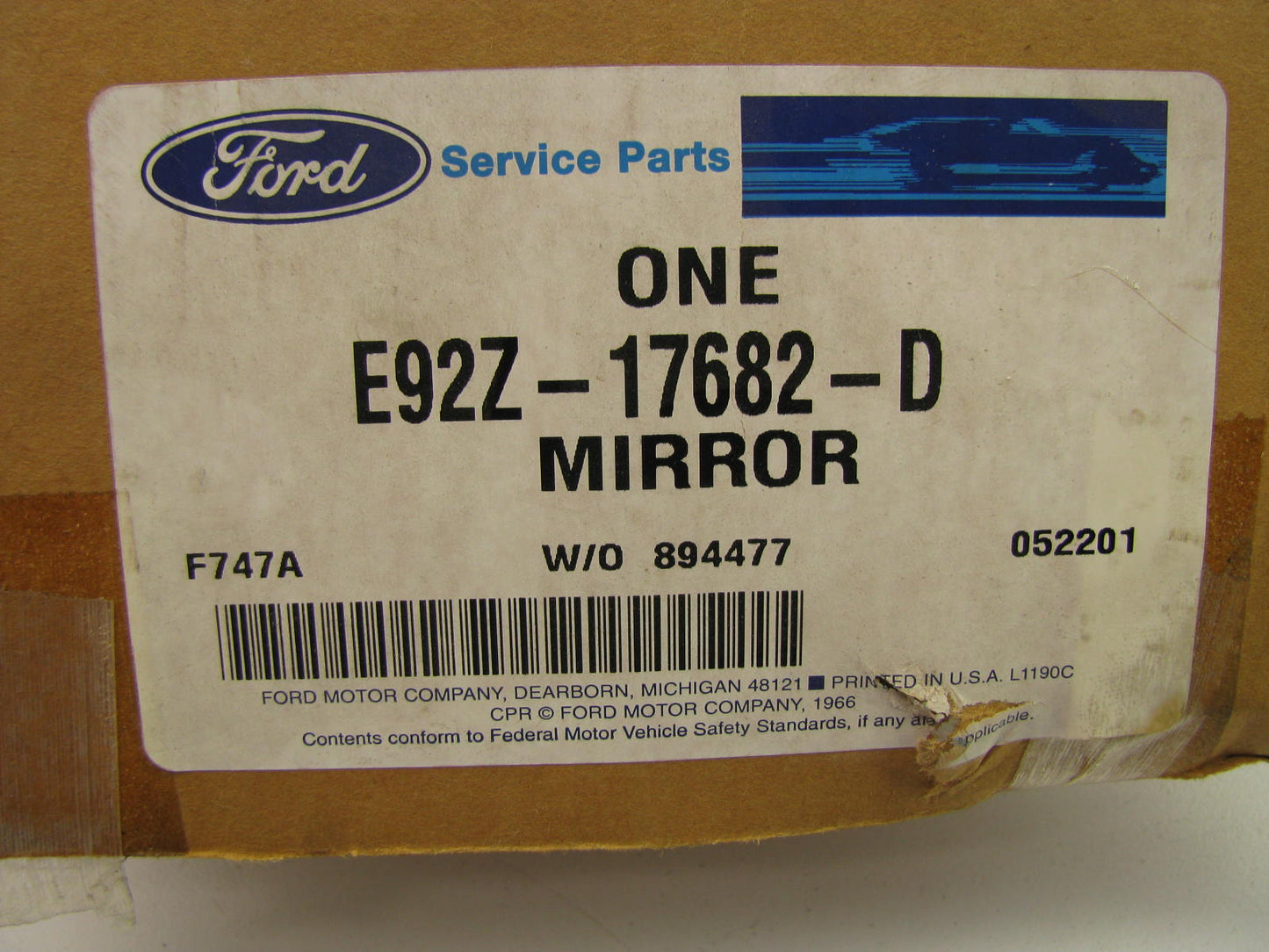 NEW OEM Ford E92Z-17682-D DRIVER LEFT Power Rear View Mirror 1989 Probe GL GT LX