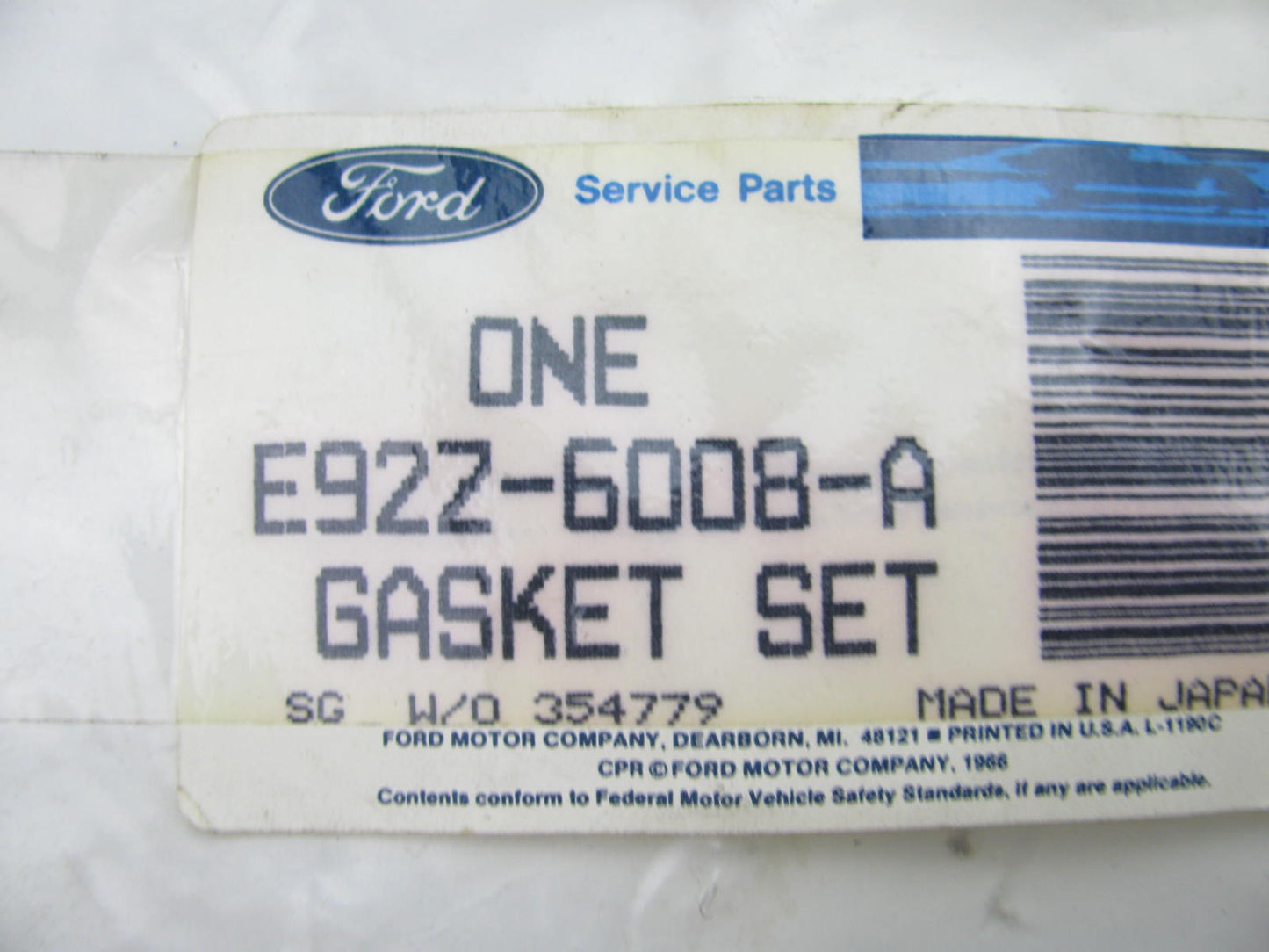 NEW OEM Ford E92Z-6008-A Full Engine Gasket Set 1989-92 Probe 2.2L Non-Turbo