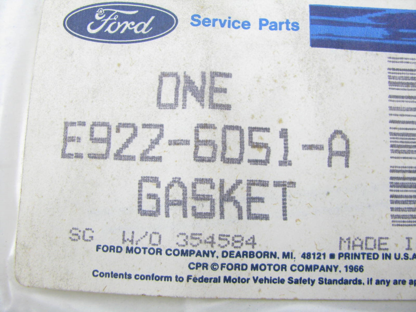 NEW GENUINE OEM Ford Cylinder Head Gasket E92Z-6051-A 2.2L 4 Cyl.
