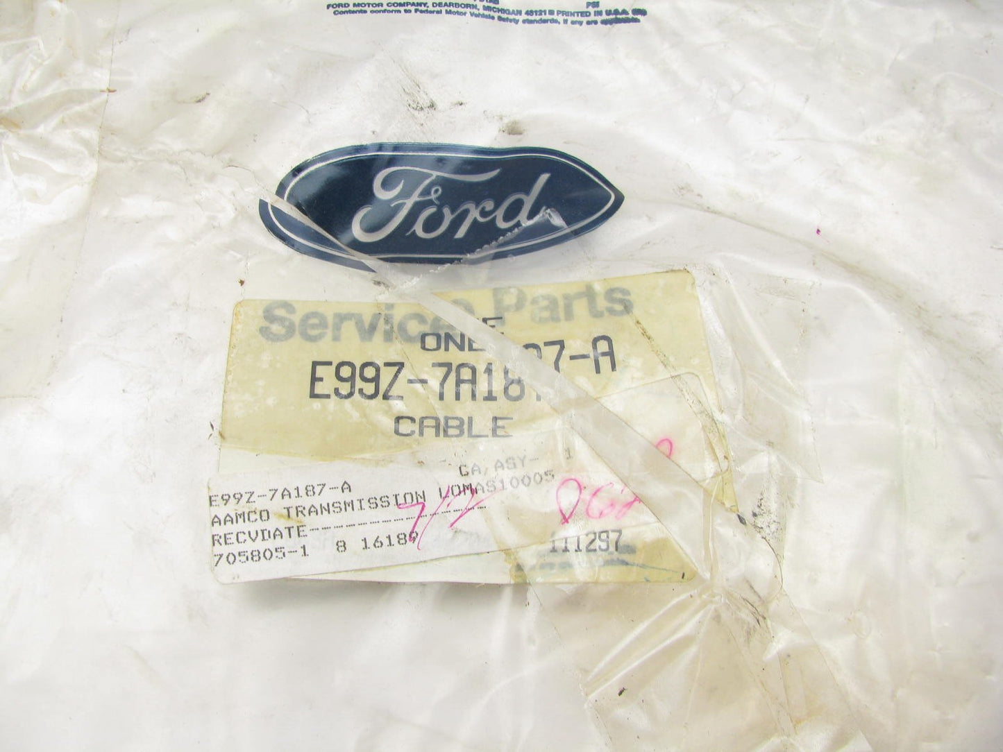 Ford OEM E99Z-7A187-A Transmission Kickdown Control Cable 1989-92 Aerostar A4LD