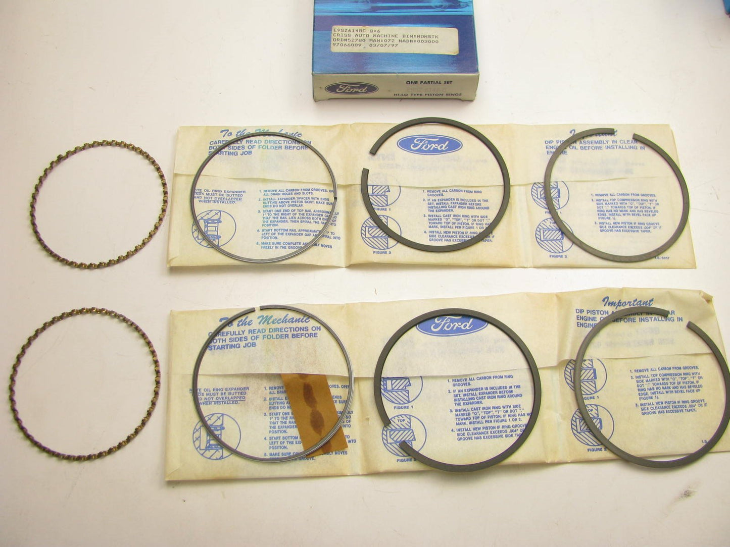 NEW - OEM Ford E9SZ-6148-C Partial Piston Rings .020'' 1989 Thunderbird 3.8L SC