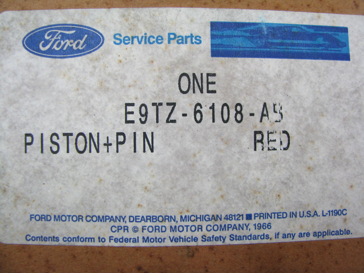 NEW - OEM Ford E9TZ-6108-AB Engine Piston - Standard 1989 Ranger 2.3L-L4