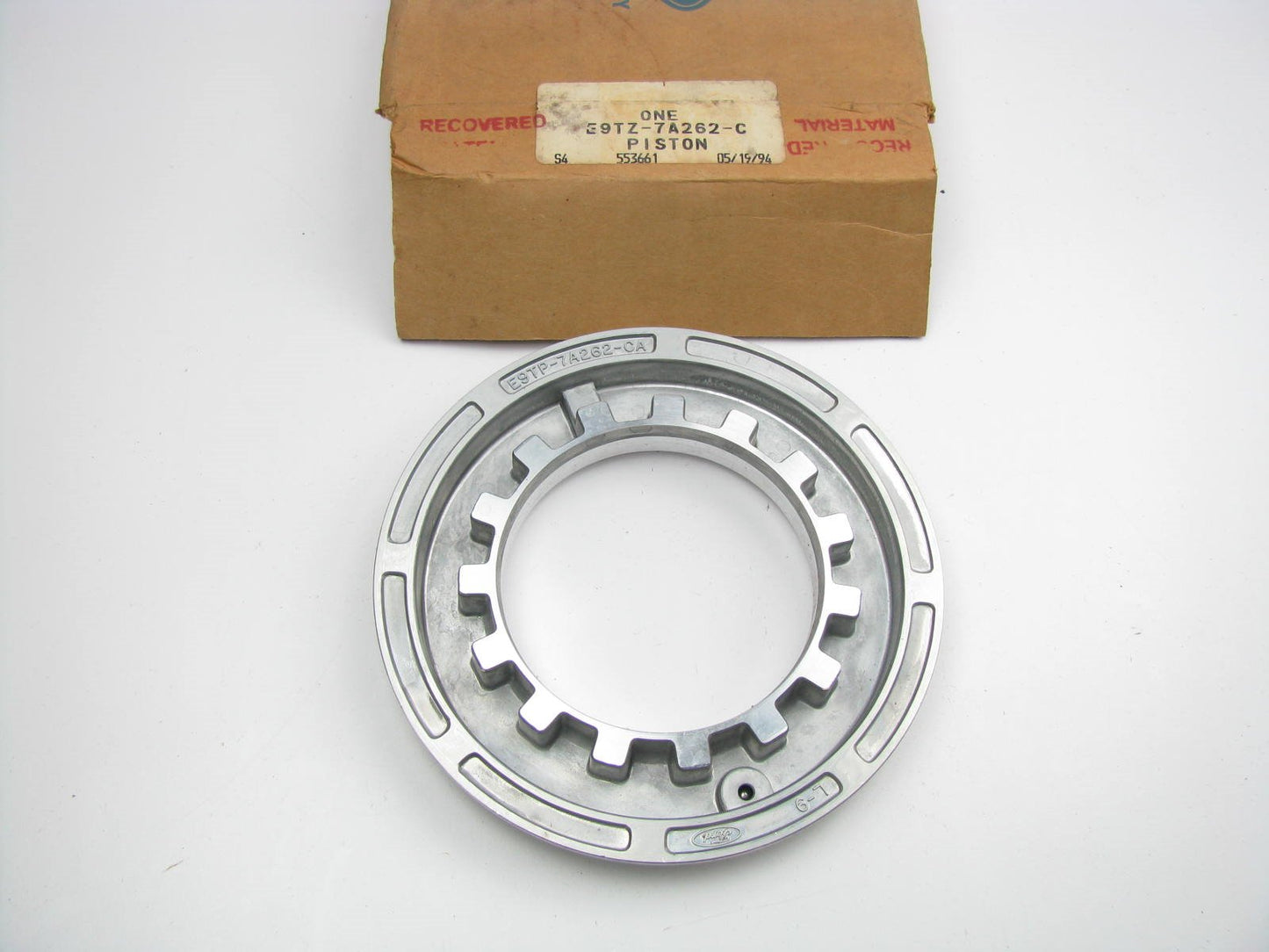 Genuine OEM Ford E4OD 4R100 Auto Trans Direct Clutch Piston Cast # E9TP-7A262-CA