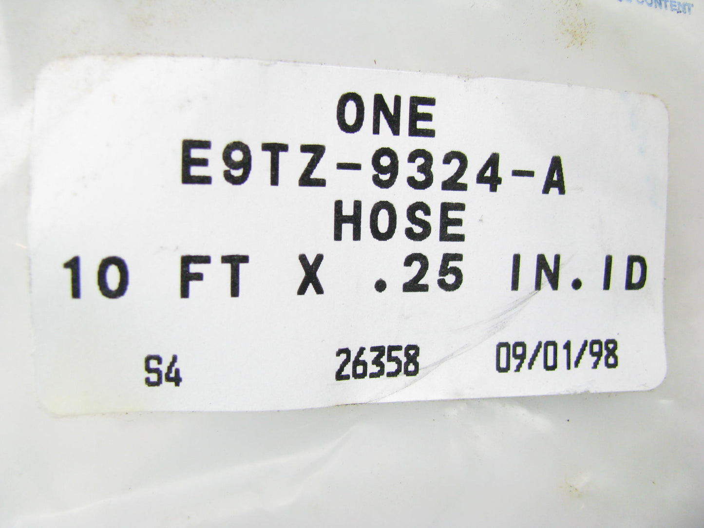 NEW - OEM Ford E9TZ-9324-A Bulk Fuel Line Hose - 1/4'' ID X 10' LONG SAE J30R2