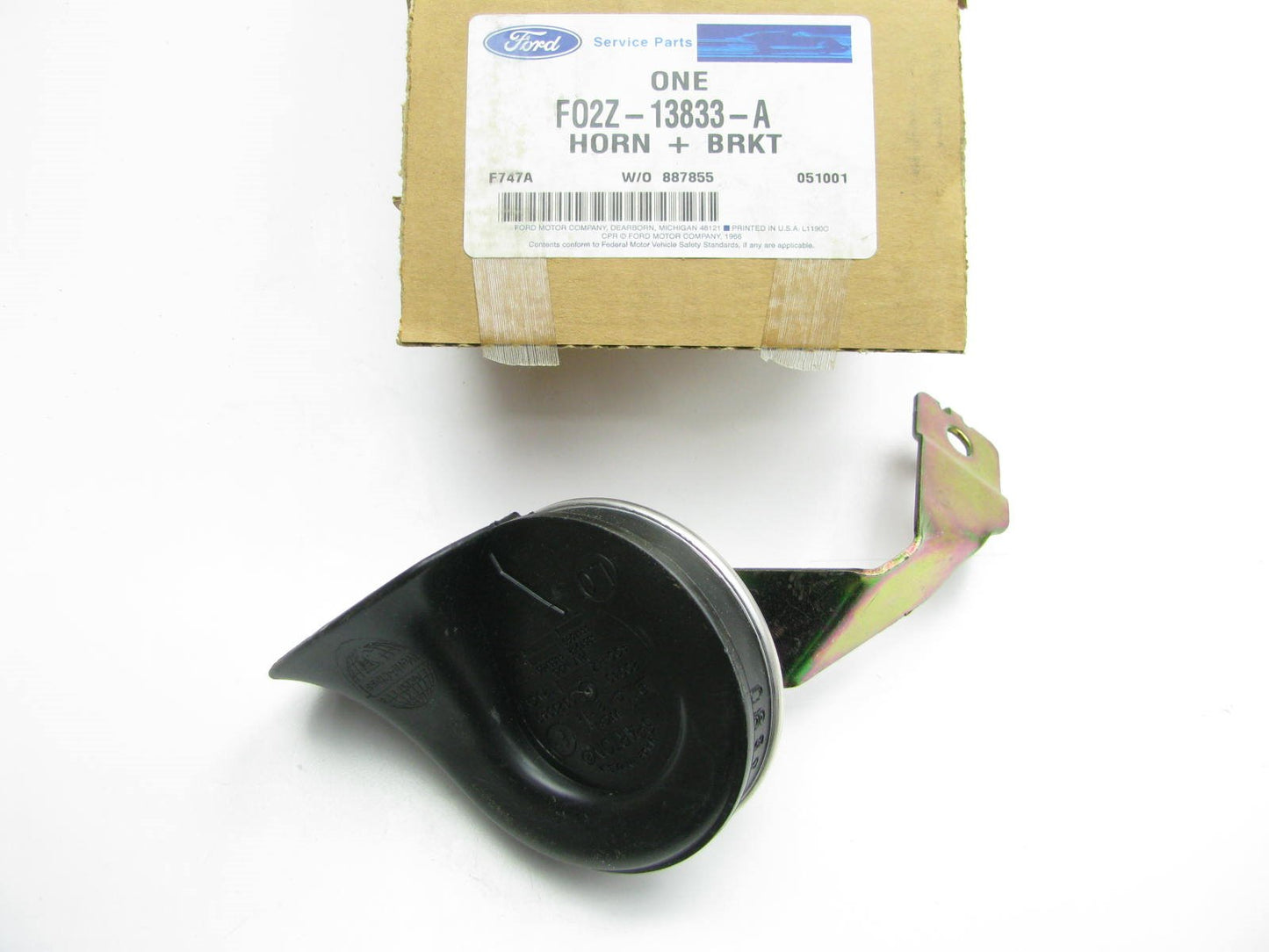 NEW GENUINE LOW-TONE Low Pitch Horn W/ Mount Bracket OEM For Ford F02Z-13833-A