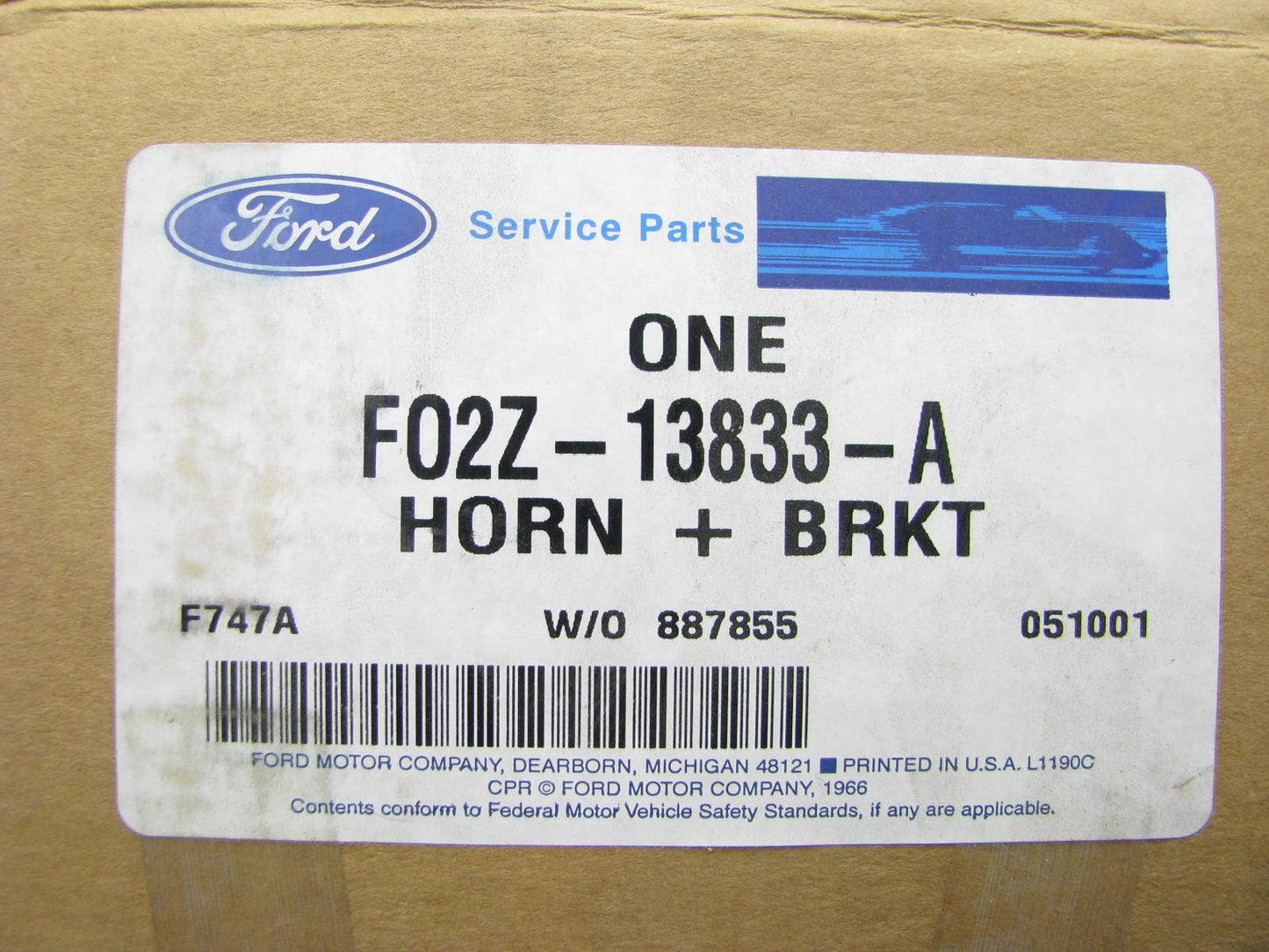 NEW GENUINE LOW-TONE Low Pitch Horn W/ Mount Bracket OEM For Ford F02Z-13833-A
