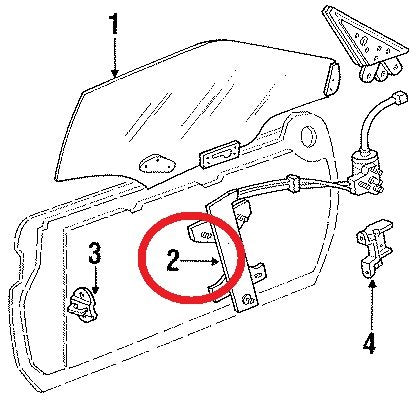 NEW GENUINE - Right Passengers Side MANUAL Window Regulator 1989-1992 Ford Probe