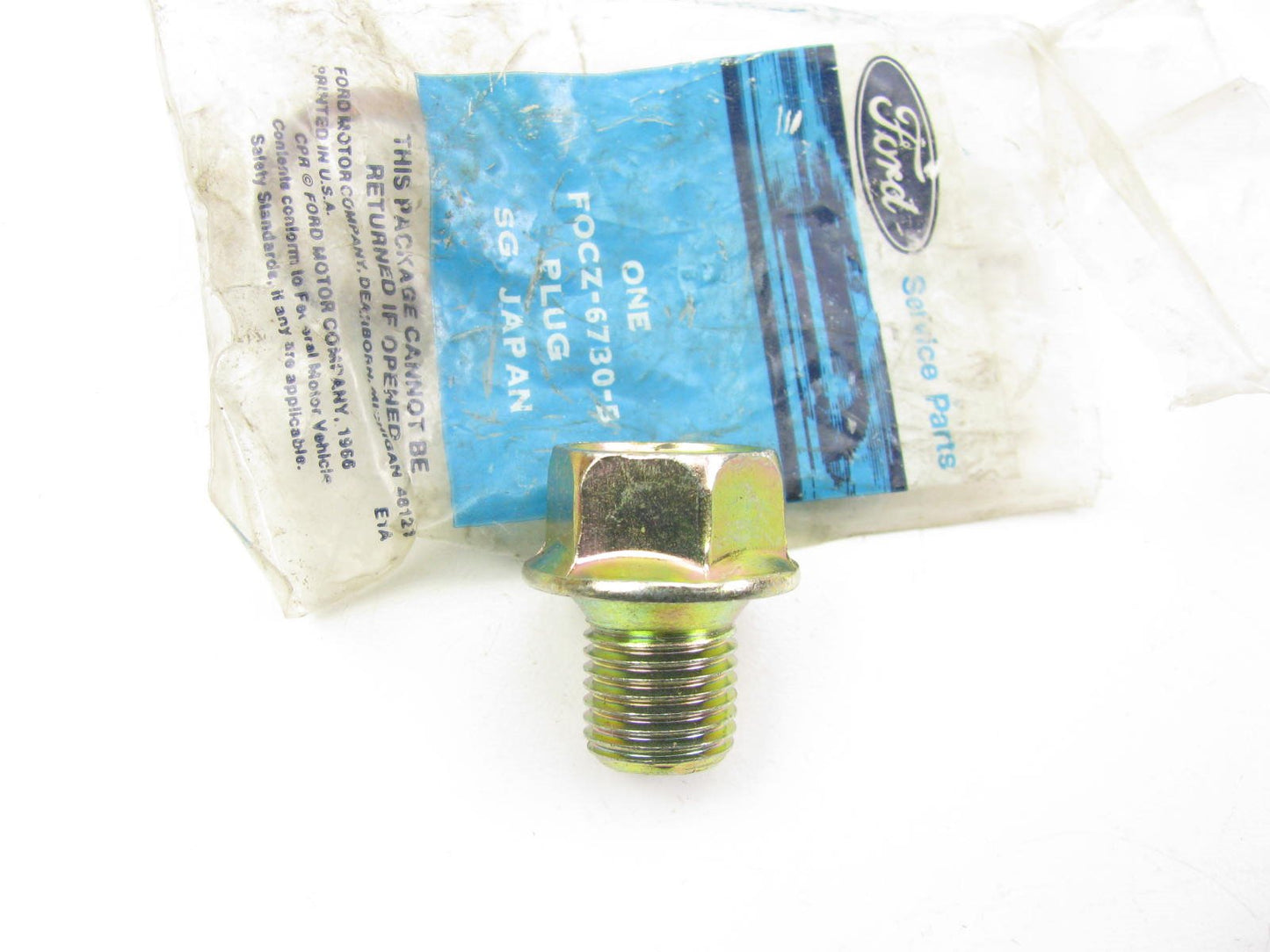 New OEM Ford F0CZ-6730-B Engine Oil Drain Plug 1991-96 Escort, Tracer 1.8L DOHC