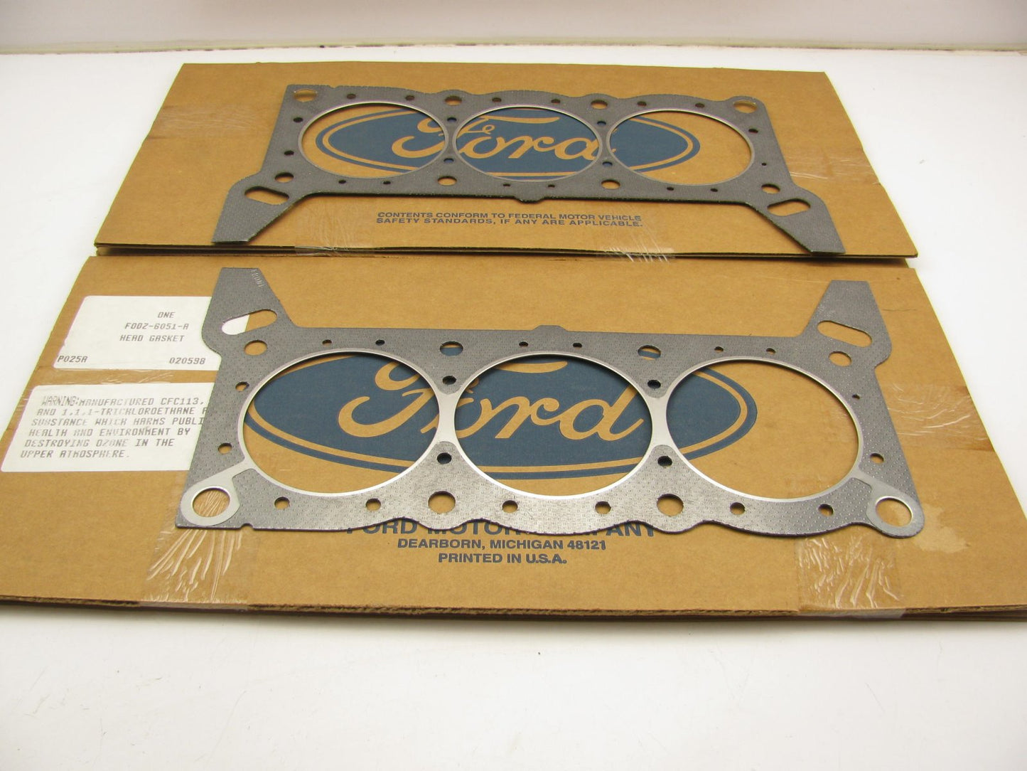 (2) NEW - OEM 1988-1995 Ford 3.8L 232-V6 Cylinder Head Gaskets F0DZ-6051-A