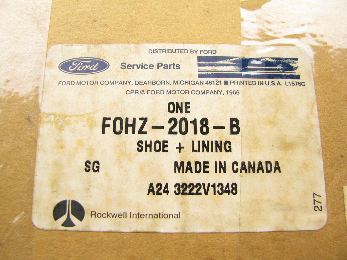 NEW OEM Ford F0HZ-2018-B Drum Brake Shoe Replaces SR5024514QR 16.5''x6'' 4514QR