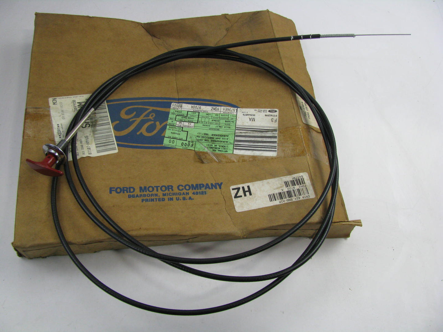 NEW - OEM Ford F0HZ-9700-A Choke Control Cable - 600/900 Trucks