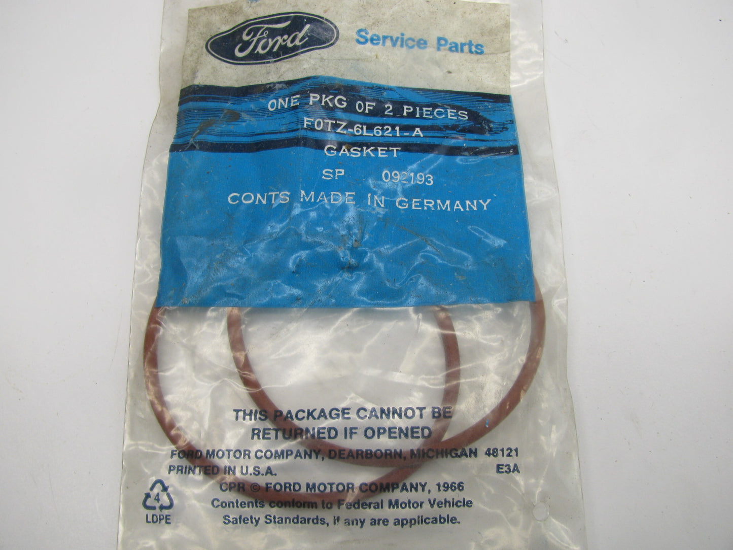 (2) NEW - OEM Ford F0TZ-6L621-A Engine Oil Filter Adapter Gasket